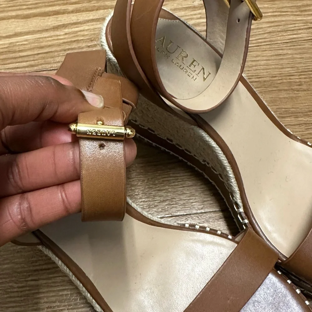 LAUREN RALPH LAUREN Wedge Platform Open Toes Sandals Espadrilles